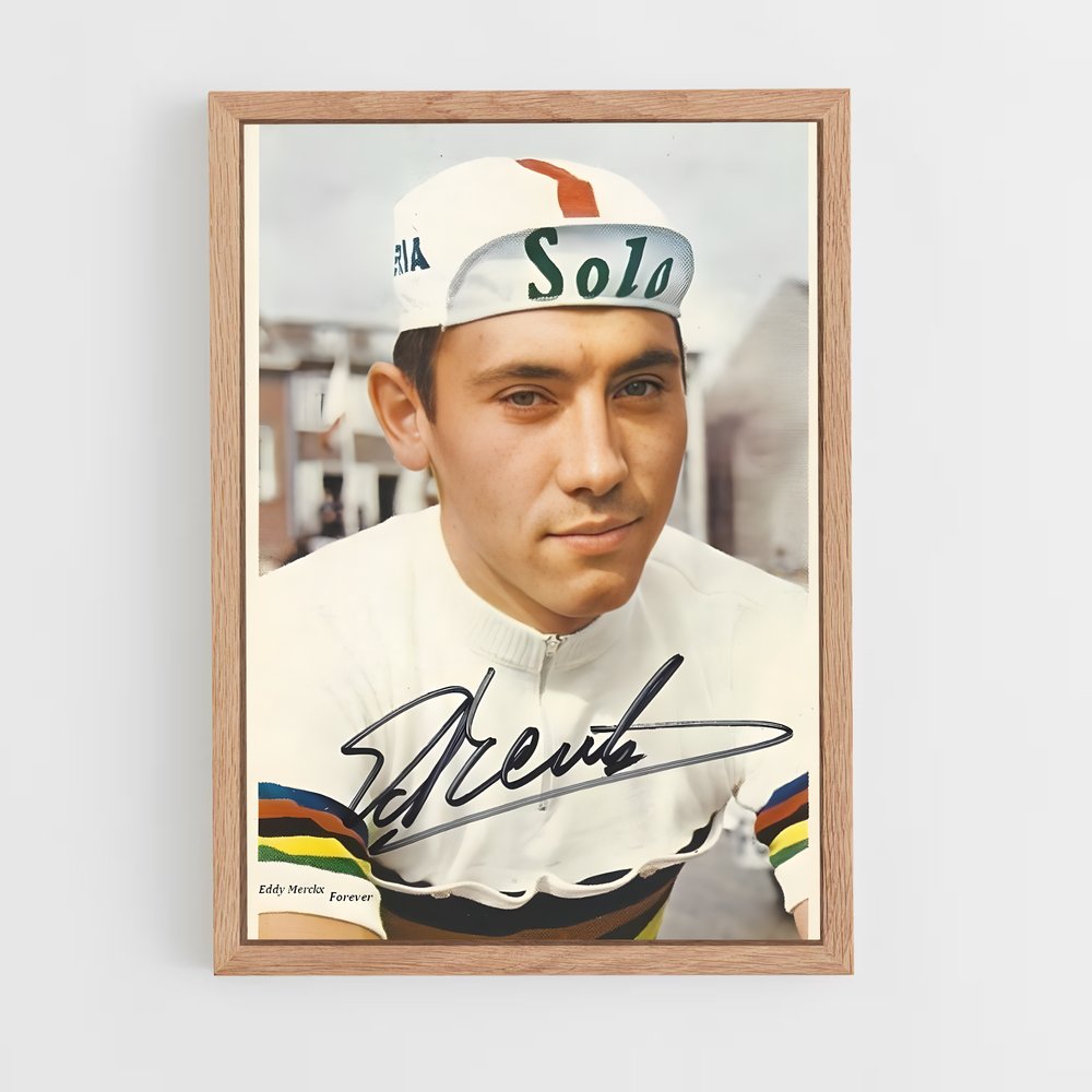Poster Eddy en Blanc – affiche Cyclisme (vue 4)